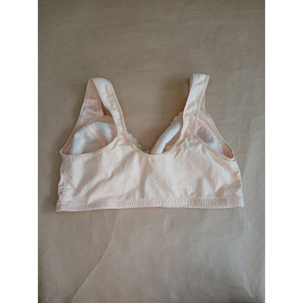 Wireless Front Snap Close Bra Womens 40D Peach - Picture 6 of 8